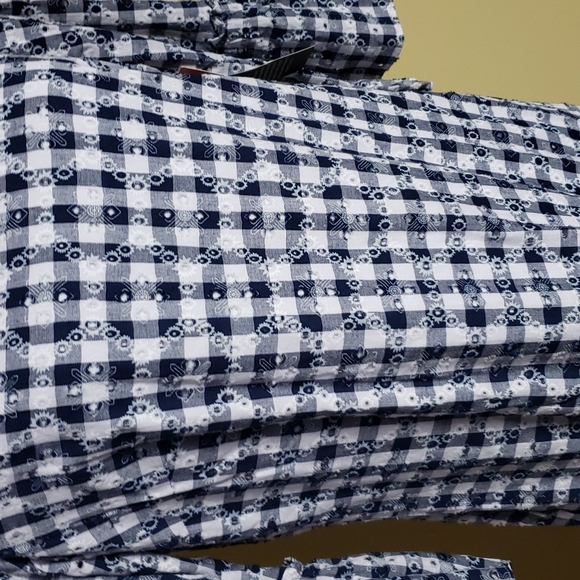 New Blue & White Gingham Midi Dress - Picture 2 of 12